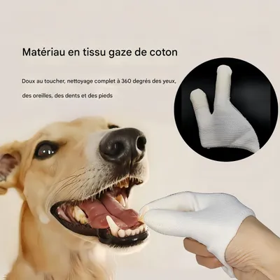 FurryFusion Gants pour brosse à dents pour chat et chien