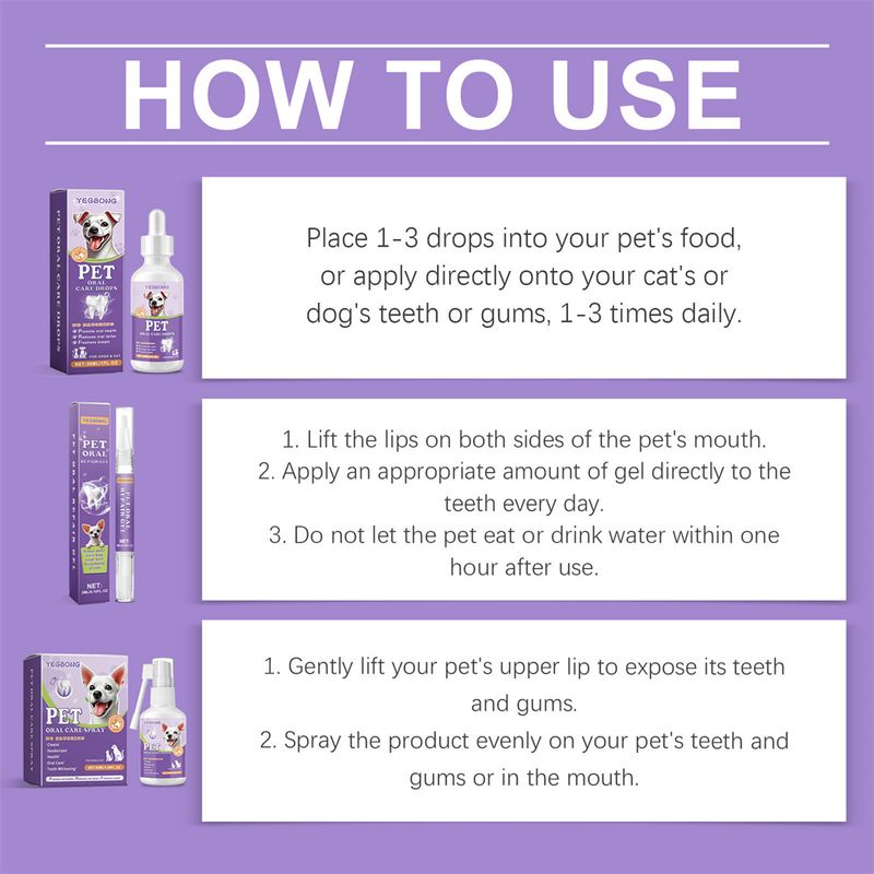 IntiMeg Kit dentaire pour Animaux-Gouttes, sprays, gels