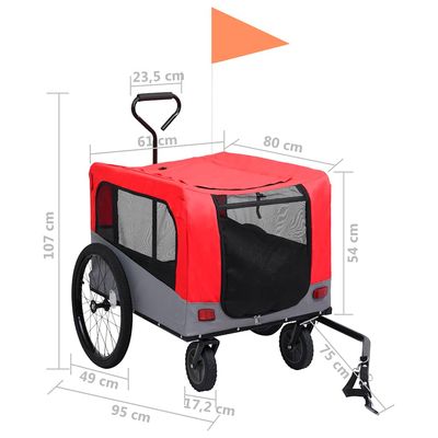 vidaXL remorque de vélo pour animaux de compagnie Tissu