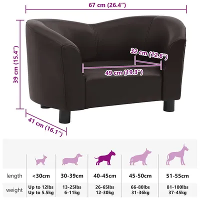 vidaXL canapé pour chien Cuir artificiel vidaXL canapé pour chien Cuir artificiel