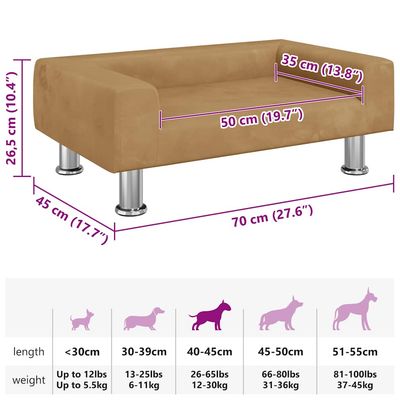 vidaXL lit pour chien Velours