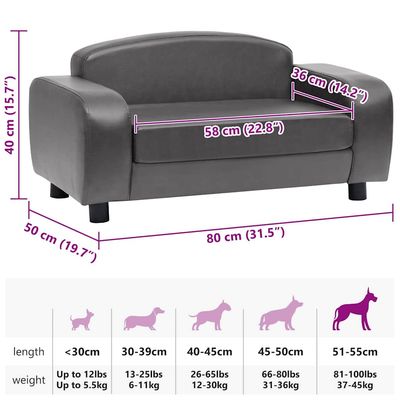 vidaXL canapé pour chien Faux cuir