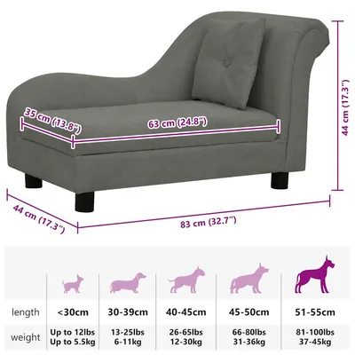 vidaXL canapé pour chien Peluche