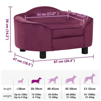 vidaXL canapé pour chien Peluche