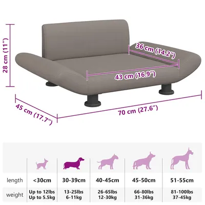 vidaXL lit pour chien Tissu