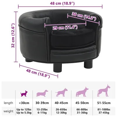 vidaXL canapé pour chien Cuir artificiel