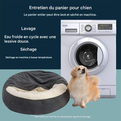 IntiMeg Cama redonda para perros y gatos, sensación acogedora y envolvente