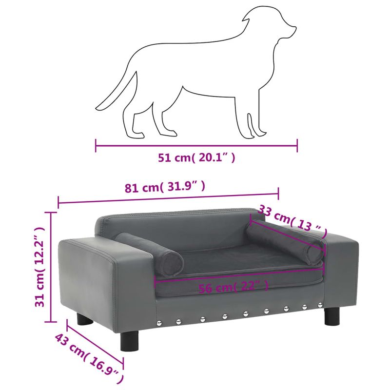 vidaXL canapé pour chien Cuir artificiel