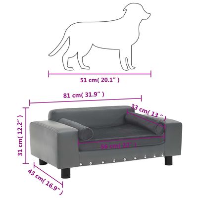 vidaXL canapé pour chien Faux cuir