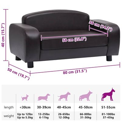 vidaXL canapé pour chien Faux cuir