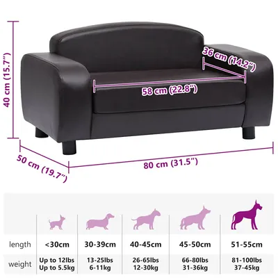 vidaXL canapé pour chien Faux cuir