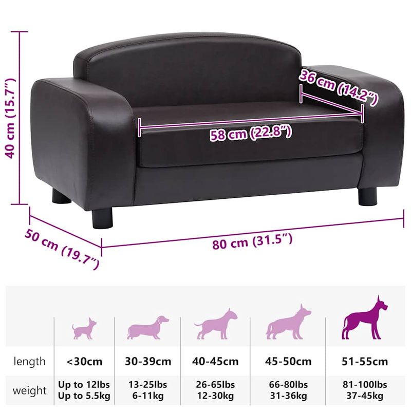 vidaXL canapé pour chien Cuir artificiel