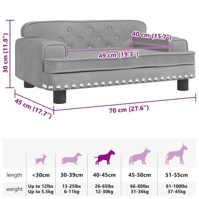 vidaXL lit pour chien Velours