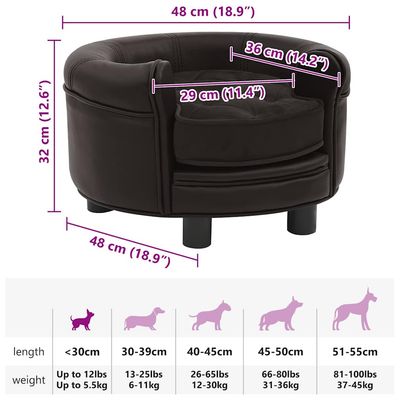 vidaXL canapé pour chien Faux cuir