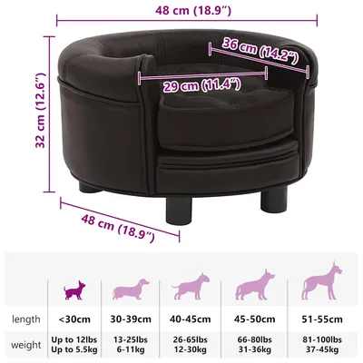 vidaXL canapé pour chien Cuir artificiel