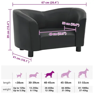vidaXL canapé pour chien Cuir artificiel vidaXL canapé pour chien Cuir artificiel