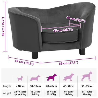 vidaXL canapé pour chien Peluche vidaXL canapé pour chien Peluche