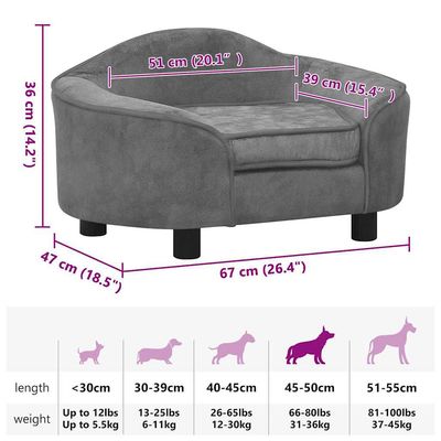 vidaXL canapé pour chien Peluche