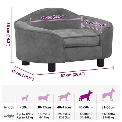 vidaXL canapé pour chien Peluche