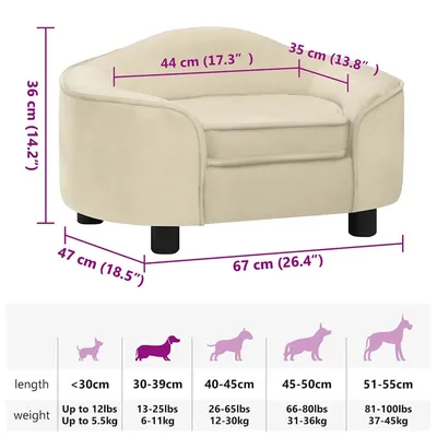 vidaXL canapé pour chien Peluche