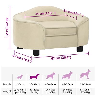 vidaXL canapé pour chien Peluche