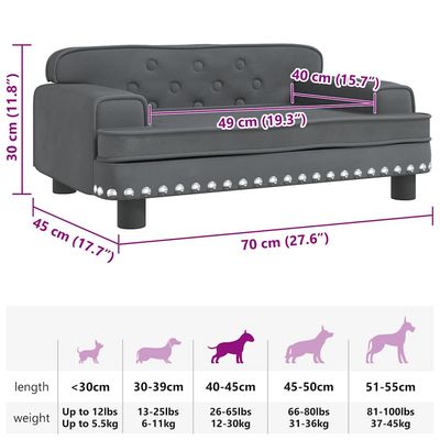 vidaXL lit pour chien Velours