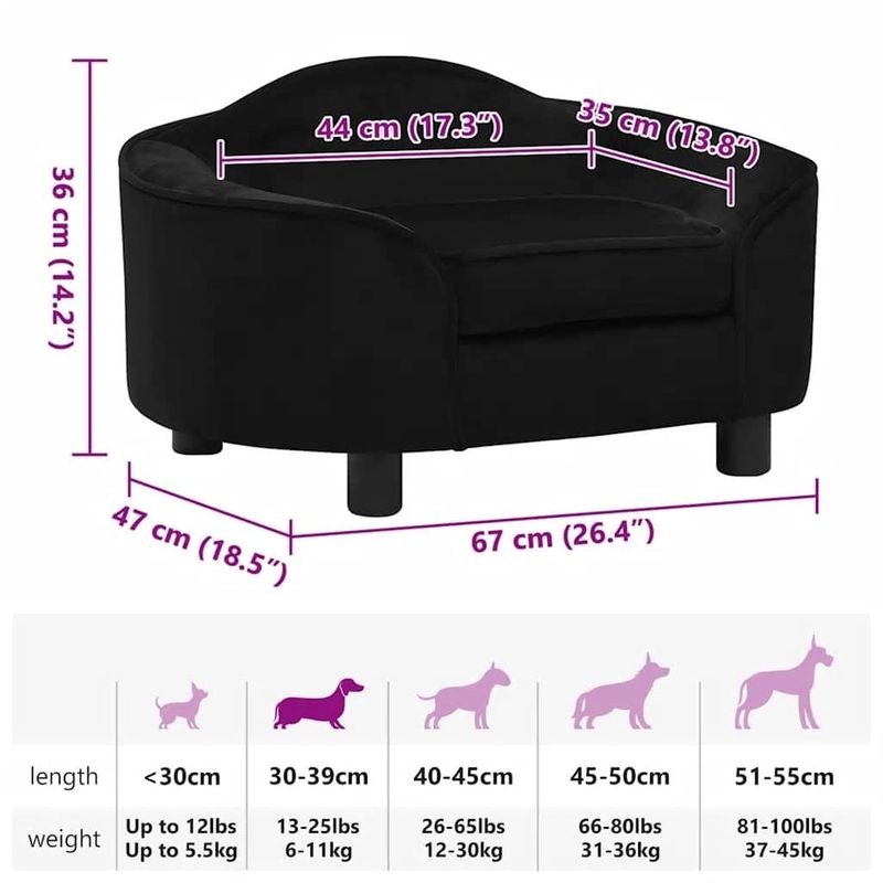 vidaXL canapé pour chien Peluche