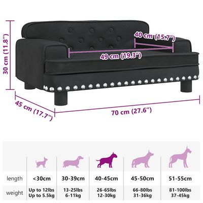 vidaXL lit pour chien Velours
