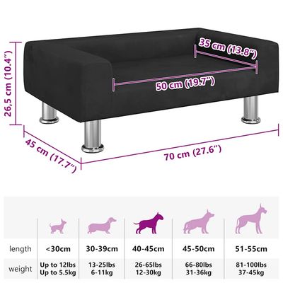 vidaXL lit pour chien Velours