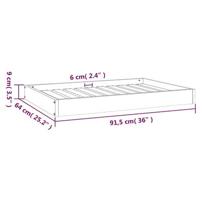 vidaXL lit pour chien Bois de pin massif