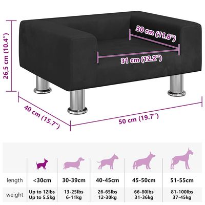vidaXL lit pour chien Velours