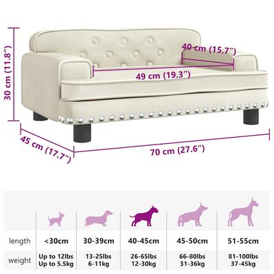 vidaXL lit pour chien Velours