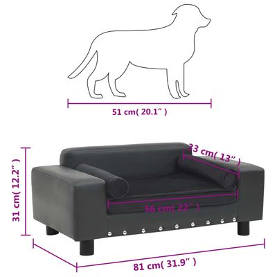 vidaXL canapé pour chien Peluche