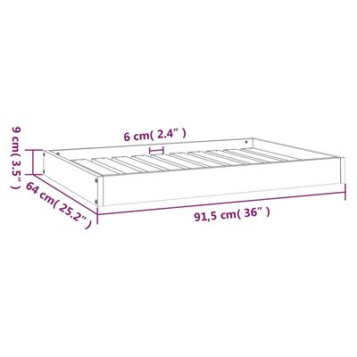 vidaXL lit pour chien Bois de pin massif