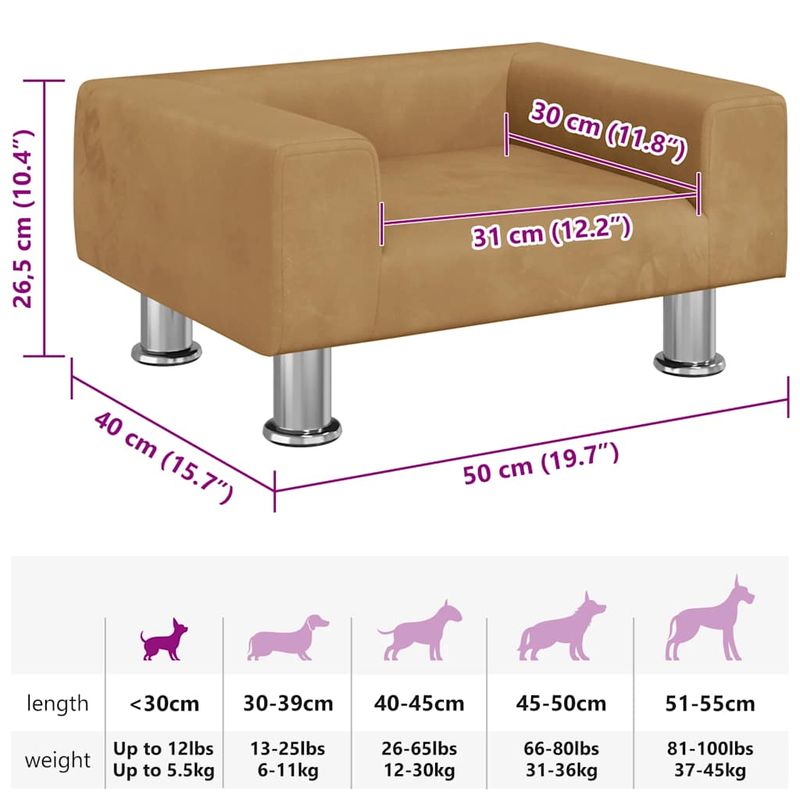 vidaXL lit pour chien Velours