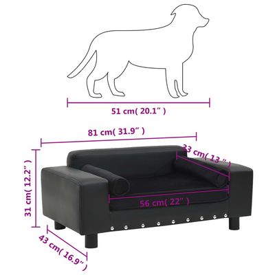 vidaXL canapé pour chien Faux cuir