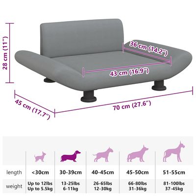 vidaXL lit pour chien Tissu