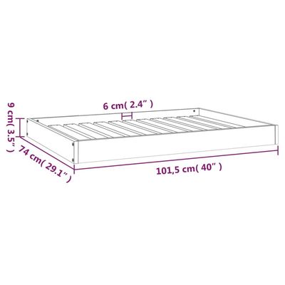 vidaXL lit pour chien Bois de pin massif