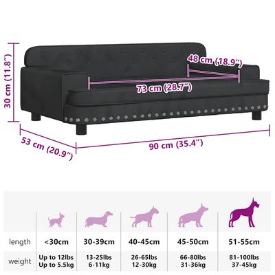 vidaXL lit pour chien Velours