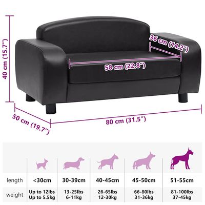 vidaXL canapé pour chien Faux cuir