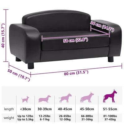 vidaXL canapé pour chien Cuir artificiel vidaXL canapé pour chien Cuir artificiel