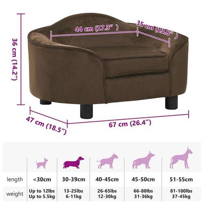 vidaXL canapé pour chien Peluche