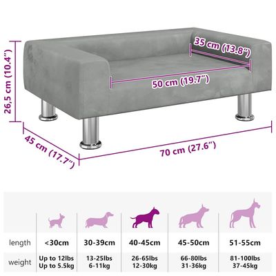 vidaXL lit pour chien Velours
