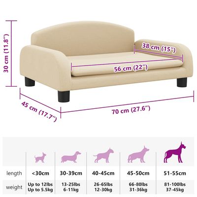 vidaXL lit pour chien Tissu