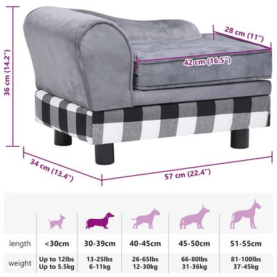 vidaXL canapé pour chien Peluche