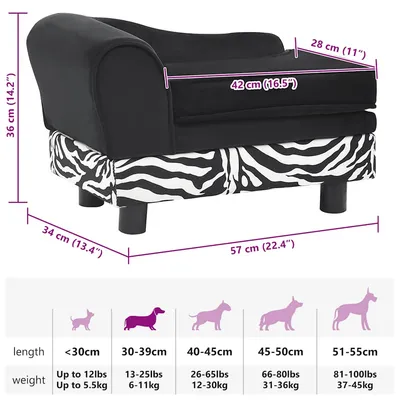 vidaXL canapé pour chien Peluche