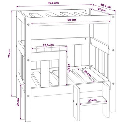 vidaXL lit pour chien Bois de pin massif