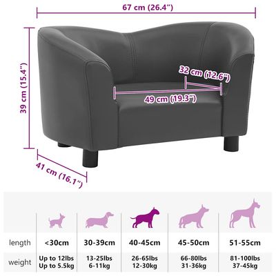 vidaXL canapé pour chien Faux cuir