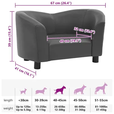 vidaXL canapé pour chien Faux cuir