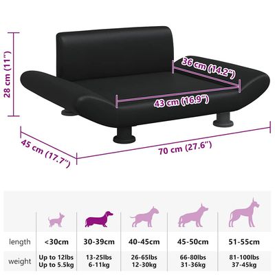 vidaXL lit pour chien Faux cuir